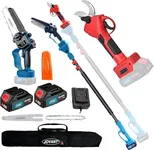 3-in-1 Pole Pruning Shears, Electric Pruning Shears & pole saws for tree trimming with 15.3ft Reach Pole,Cordless Pole Shears and Battery Pole Saw with 2 Pack 20V 4.0Ah Battery for Tree