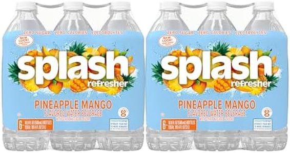 Splash Refresher, Pineapple Mango Flavor Water Beverage, 16.9 Fl Oz Plastic Bottles (24 Count)