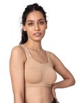 NYKD Soft Cup Easy Peasy Slip On Everyday Bra for Women, Wireless, Full Coverage, Support Shaper, Non Padded Sports Bra Bra, NYB113, Skin, M, 1N