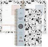 Undated to Do List by Bright Day Daily Task Checklist Daily Planner to do List Notebook Non Dated Flex Cover Spiral Organizer Habit Tracker 8.25 x 6.25, Rescue Dogs