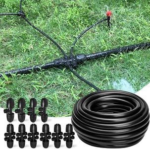 100FT 1/2 Inch Drip Irrigation Tubing with 10 Pack 1/2" to 1/4" Drip Irrigation Fittings, Drip Line Hose & Push-to-Fit 3-Way | 4-Way | 6-Way Splitter Connectors, for Drip Irrigation System