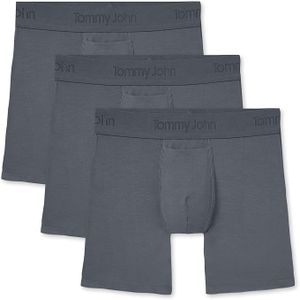 Tommy John Men's Second Skin 6" Boxer Briefs – No Ride-Up, Soft, Breathable, Quick-Dry Mesh Underwear for Daily Wear - Turbulence - XX-Large