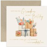 Old English Co. Unique Grandma Birthday Cards with Patterned Floral Print - Birthday Cards for Her - Gifts for Women - Luxurious Gold Foil Print - Heartfelt Special Grandma Card | Blank Inside