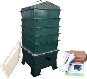 VermiHut 5-Tray Worm Compost Bin, Dark Green