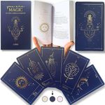 Soleia Original Tarot Cards Deck with Guide Book & Box | 78 Gold Foil Tarot Cards for Beginners & Experts | Modern Rider Waite Tarot Deck | Tarot Gifts for Adults | Blue Tarot Cards