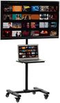 VIVO Mobile TV Cart for 13 to 50 inch Screens up to 44 lbs, LCD LED OLED 4K Smart Flat, Curved Monitor Panels, Rolling Stand, DVD Shelf, Wheels, Max VESA 200x200, Black, STAND-TV07W-S