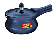 Prestige Deluxe Plus Baby Induction Base Hard Anodized Aluminium Outer Lid Pressure Handis, 2 Litres, Black, 2 Liter