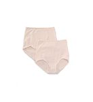 Bali Women's Smoothers Shapewear 2 Pack Cotton Brief with Light Control, Pink Bliss, X-Large