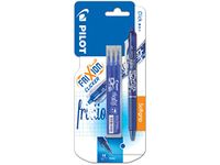 Pilot Frixion Clicker Erasable Retractable Rollerball 0.7 mm Tip Pen with Three Refills - Blue, Single Pen