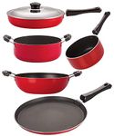 Nirlon Non-Stick Coated Aluminium 5 Piece Gas Compatible Wooden Spoon Friendly Cookware Gift Set Offer