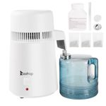 Water Distiller 4L, 750W Water Purifier Distilled Water Machine with Stainless Steel Interior - Countertop Distilled Water Filter Machine & Container BPA-Free, Ideal for Home Use - White