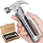 VEITORLD Gifts for Husband Boyfriend Him, Anniversary Birthday Gift Ideas for Men Him, All in One Tools Mini Hammer Multitool with Engraved Wooden Box, Cool Gadgets Camping Accessories Survival Gear