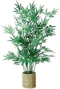 365 Blooming Decor 3.2 ft Artificial Bamboo Silk Tree in Handmade Seagrass Pot - Luxury potted faux bamboo plant with 13 Trunks for Room, Home, Office and Kitchen Decor - Elegant Money Tree