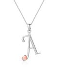 Mesovor 925 Sterling Silver Initial Necklace for Women, Dainty Sterling Silver Letter Cubic Zirconia Necklace Jewelry Gifts for family Mother Sister Wife (Letter-A)