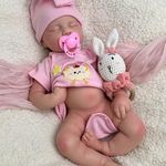 20 Inch Open Mouth Reborn Baby Dolls Silicone Full Body - Lifelike Sleeping Newborn Baby Doll Girl Anatomically Correct Toy