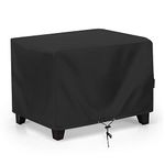 SunPatio Outdoor Ottoman Cover, Waterproof Rectangle Coffee Table Cover, Patio Furniture Covers Side Table Cover, All Weather Protection, 28W x 22D x 17H, Black