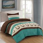 2 Piece Rustic Comforter Set. Brown