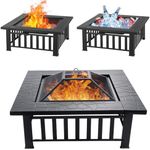 EcoNook 32 inch Fire Pit, Square Ou