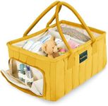 Eleghaunt Baby Diaper Caddy Basket Organizer-Sturdy, Breathable & Washable - Stylish Storage, Portable, Car Caddy Organizer, Nursery, Baby Gift Registry Newborn Essentials (Yellow)