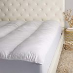 Luxurious 4" Extra Deep Silky Feels Like Down Anti-Allergenic MICROFIBRE Mattress Topper Enhancer (MADE IN THE UK) Double