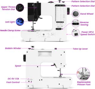 Mini Sewing Machine – 38 Stitches, Black Portable Electric