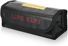 kwmobile LiPo Battery Bag - Storage Pouch for Rechargeable Batteries 7.3" x 3" x 2.4" - Black