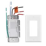 CHXICO 0-10V LED Dimmer Switch for 0-10V Dimmable LED Light, 120-277V,Single-Pole or 3-Way with Wallplate, ETL Listed