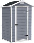 Keter Manor Outdoor Garden Storage Shed, Grey, 4 x 3 ft