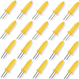 TTSAM Corn Holders 20 Pieces Stainless Steel Corn on The Cob Holders Skewers with Storage Box for Outdoor BBQ Cooking