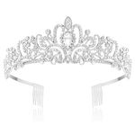 Makone Crystal Crowns and Tiaras with Comb Headband for Girl or Women Birthday Party Wedding Prom Bridal