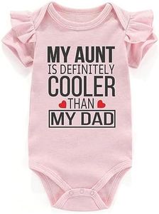 Acwssit Make Nana's Heart Baby Boy Clothes Unisex Funny Baby Girl Baby Bodysuit 0-3 months, Aunt is Cooler Than Dad Pink, 3-6 Months