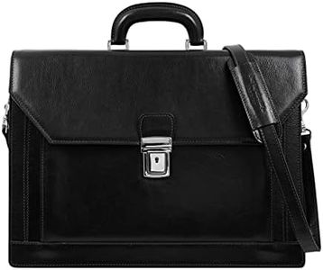 Time Resistance Ventiquattrore Uomo Fatta a Mano in Italia da Esperti Artigiani – Valigetta per Computer da 17 Pollici da Portare a Mano – Borsa da Lavoro con Chiusura a Scatto (Nero)