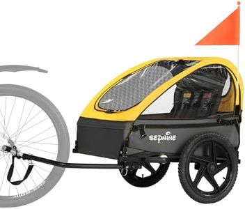 Sepnine Kids Bike Trailer, Suitable for 1 to 2 Kids, 12+ Months Yellow
