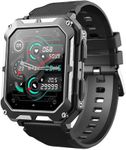 WAHK RAHK The Indestructible Smart Watch For Men (Answer/Make Call) - Rugged Outdoor Fitness Tracker with Call Function - Heart Rate, Blood Pressure,Sleep Monitor Smartwatch (Black)