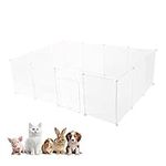 BUCATSTATE Small Animal Playpen 145 x 110 x 45cm, DIY Pet Fence C&C Cage Pen Enclosure Indoor Outdoor, Portable Large Plastic Yard Fence for Hamsters, Rabbits, Bunny, Puppy Dog (14 Panels)