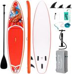 Funwater Inflatable Standing Paddle Board Size 335 * 82 * 15cm, with Backpack,Leash, Fin, Pump, Paddle