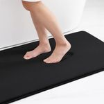 smiry Memory Foam Bath Mat, Extra Soft Absorbent Bathroom Rugs Non Slip Bath Rug Runner for Shower Bathroom Floors, 36" x 24", Black