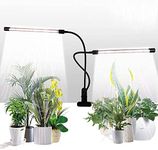 GHodec Grow Light,Sunlight White 50W 84 LED Dual Head Clip Plant Lights for Indoor Plants, 4/8/12H Timer & 5 Dimmable Levels