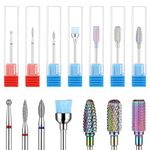 YUXIANLB 7 Pcs Nail Drill Bits Set, Tungsten 3/32 Inch Carbide Diamond Nail Drill Bits for Acrylic Nails, Curticle Bit for Nail Drill, Professional Cuticle Removal Nail tools for Manicure Pedicure