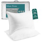 Adam Home Pillows 2 Pack Hotel Quality Pillows Side Sleeper Bounce Back Bed Pillow Quick Rebound & Dust Proof Resistant Premium Filled Hotel Pillows Pack of 2