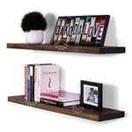 ANTICO WOODENIA 20 inch Sheesham Wood Floating Wall Shelf| Wall Mount| Wall Rack| Wall Bracket| Wall Cabinet| Floating Wall Shelves (Large, Set of 2)