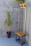 Coat stand narrow hallway bijou coat rack bench seat and shoe storage ideal