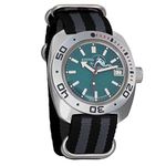 Vostok Amphibian Automatic Mens Self-Winding Diver Amphibia 710 Case Wrist Watch 710059, 710059: black+grey, Self-winding