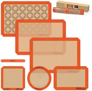 MMmat Silicone Baking Mats - Best German Silicone, Non Slip Silicone Baking Sheet, Non Stick Reusable Silicone Mats For Baking, Food Grade Oven Liner, Counter Mat, Set of 6