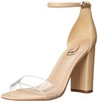 Sam Edelman Women's Ankle-Strap Heeled Sandal, Clear/Almond, 7.5 UK