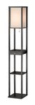 Adesso Parker Floor Lamp – Tall Lighting Equipment with 3 Storage Shelves and 1 Drawer. MDF Made, Smart Switch Compatible. Tools and Home Improvement