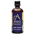 Absolute Aromas Organic Almond Sweet Oil 100ml - Pure, Natural, Cold-Pressed, Unrefined, Vegan and Cruelty-Free - Massage Base Oil and Moisturiser for Hair, Skin, Face and Nails