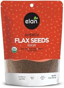 Elan Organic Flax Seed, 9.7 oz, Whole Seeds, Raw Seeds, Non-GMO, Vegan, Gluten-Free, Kosher, High in Fiber, Gels Easily