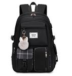 Joymoze Cute Backpack for Girl Teenager Daily Backpack Women Backpack Purse Black