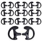 HYSHIKRA Silicon Earmold Ear pier Replacement Earmold Earbud Earplug for Motorola Kenwood Two-Way Radio Law Enforcement Earpiece Air Acoustic Coil Tube Audio Kits (Black 10Pairs Small)